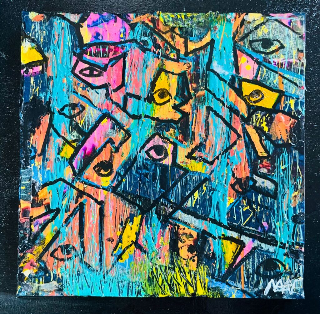 Mini 1, Acryl + mixed media, 24cm x 24cm